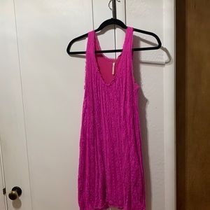 Free people Mini Handkerchief Dress Fuschia